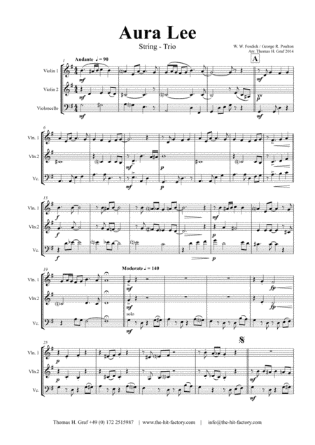 Aura Lee - Love me tender - Elvis - String Trio (arr. Thomas H. Graf)