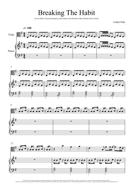 Breaking The Habit (arr. André Laitano)
