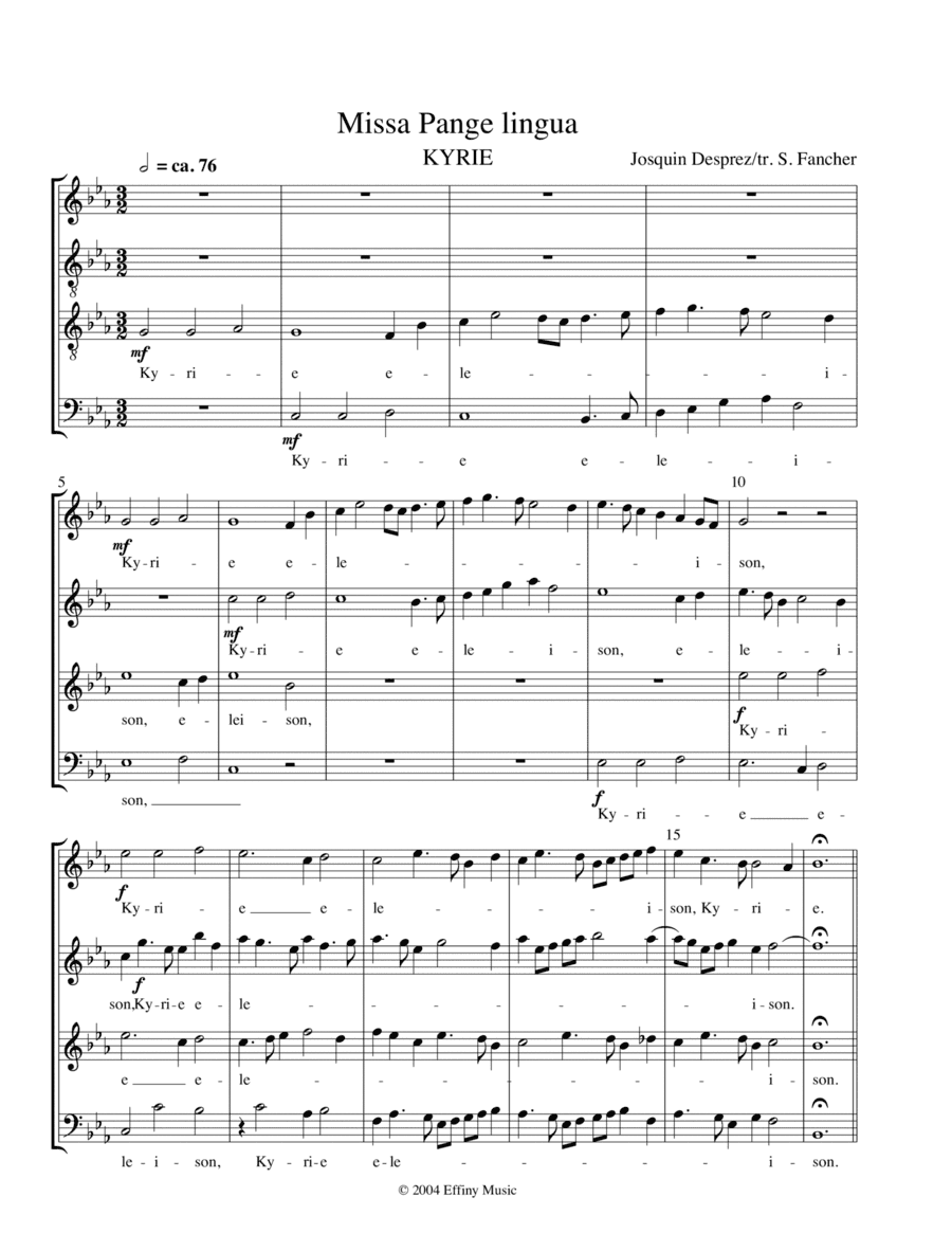 Missa Pange Lingua (arr. Susan Fancher)