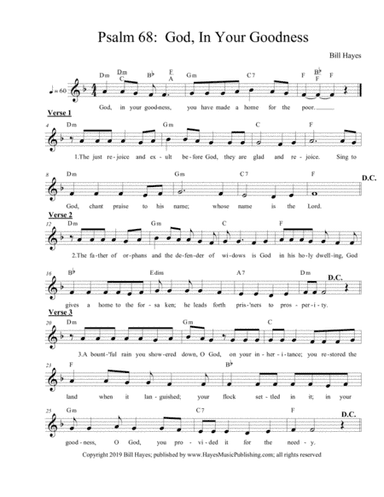 Psalm 68:  God, In Your Goodness