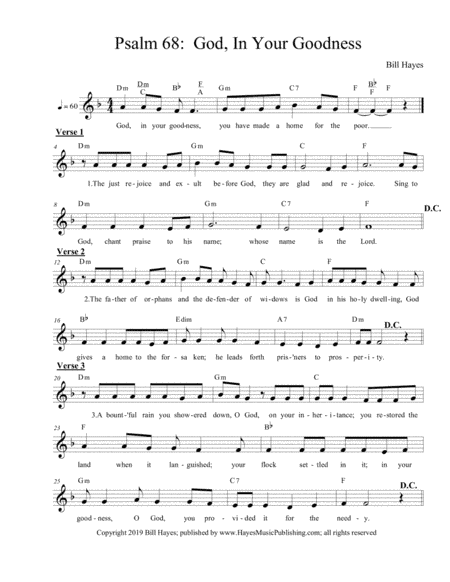 Psalm 68:  God, In Your Goodness