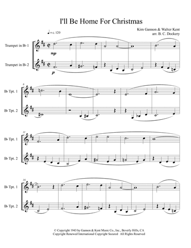 I'll Be Home For Christmas (arr. B. C. Dockery)