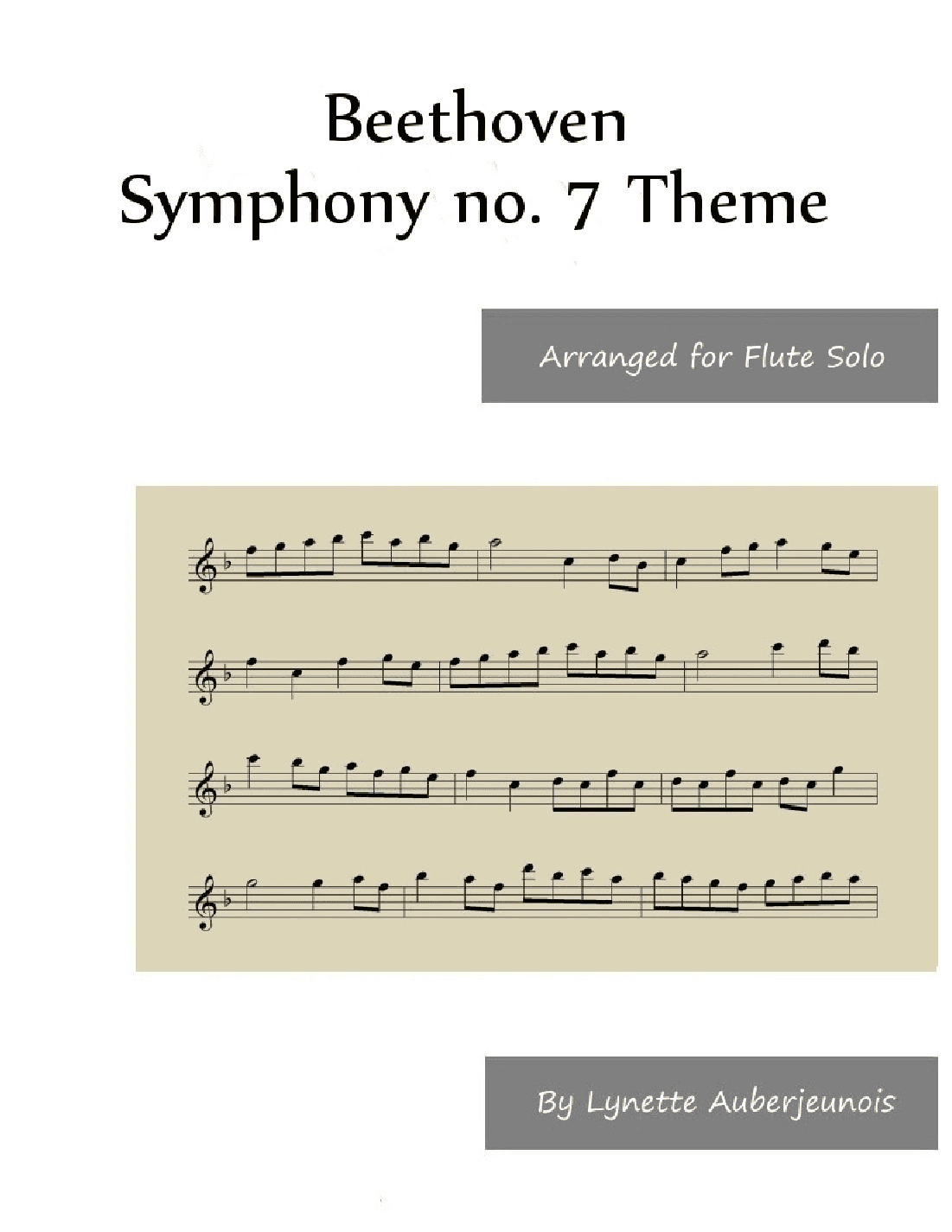 Symphony no. 7 Theme - Flute Solo (arr. Lynette Auberjeunois)