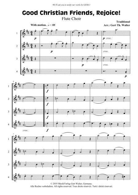 Good Christian Friends, Rejoice! (arr. Gert Th. Walter)