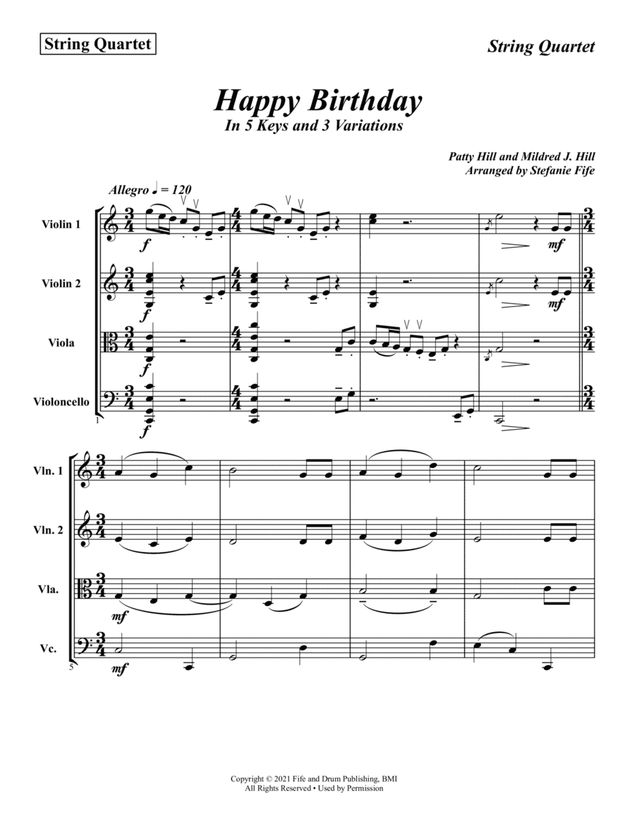 Happy Birthday (arr. Stefanie Fife)