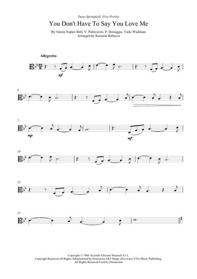 You Don't Have To Say You Love Me (arr. Kaiserin Rebecca)