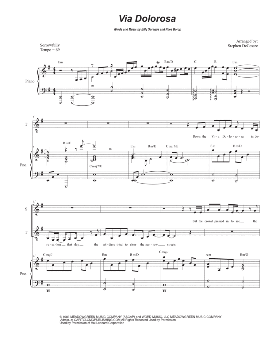Via Dolorosa (arr. Stephen DeCesare)