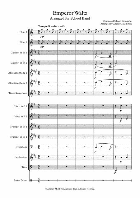 Emperor Waltz arranged for School Band (arr. Andrew Middleton)
