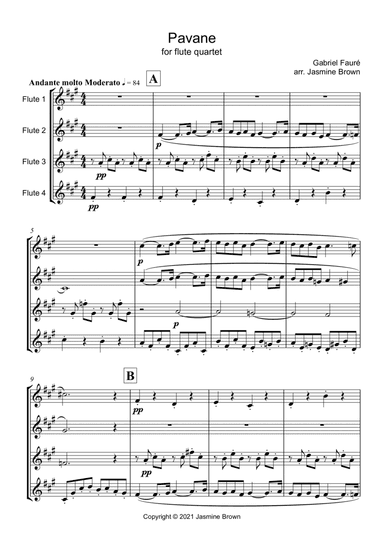 Pavane - Flute Quartet (arr. Jasmine Brown)