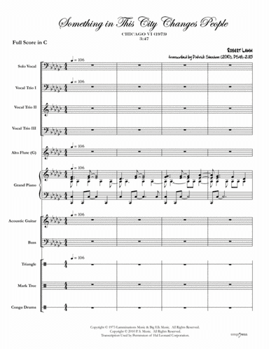 Something In This City Changes People (arr. Patrick Sheehan)