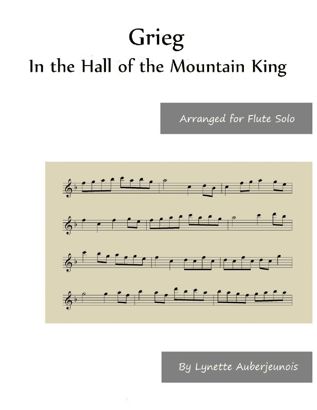 In the Hall of the Mountain King - Flute Solo (arr. Lynette Auberjeunois)