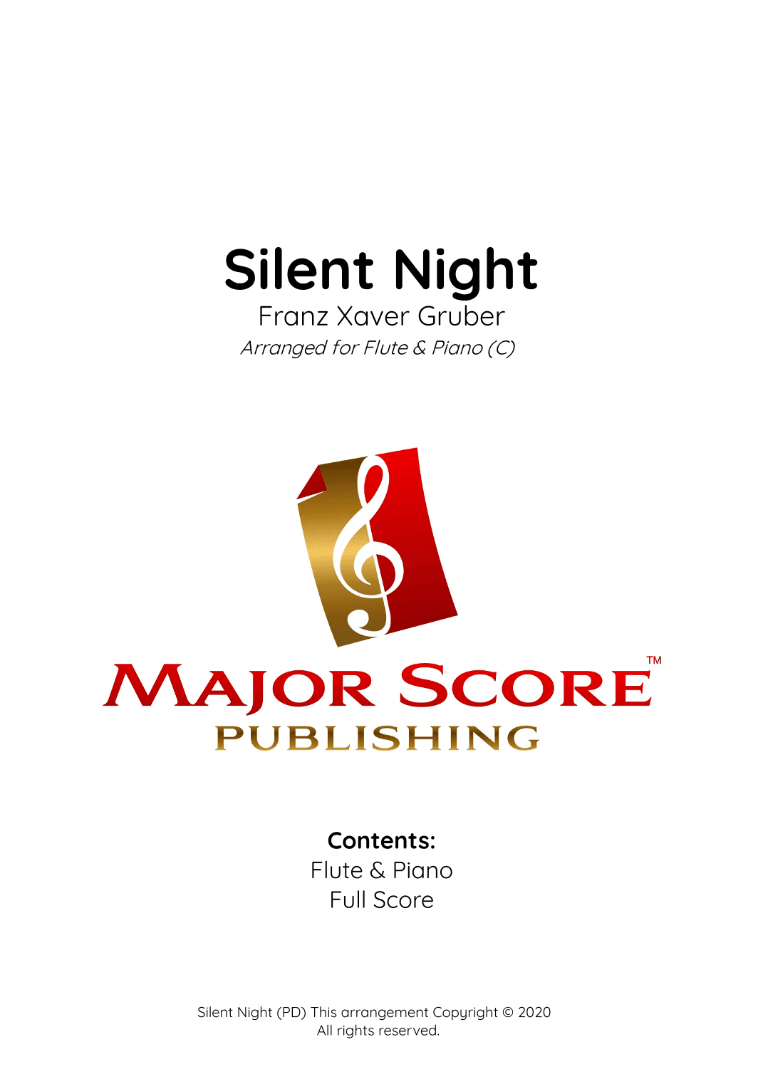 Silent Night | Flute & Piano (C) (arr. MAJOR SCORE PUBLISHING TM.)