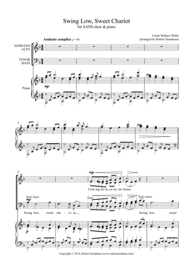 Swing Low, Sweet Chariot (arr. Robert Steadma)