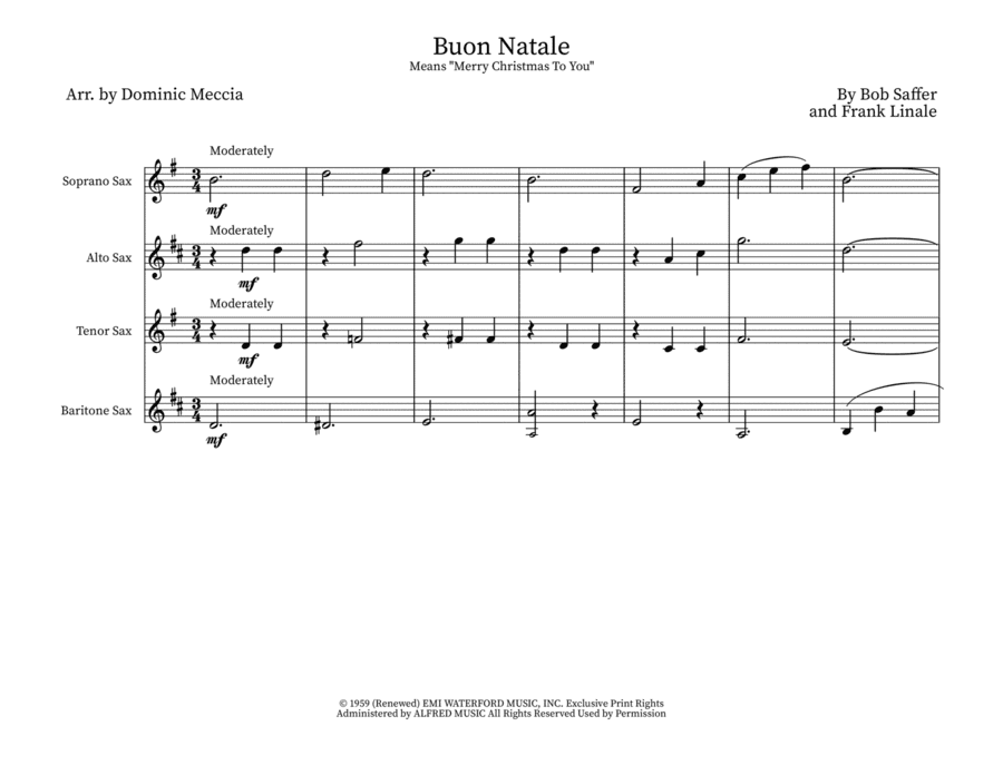 Buon Natale (means Merry Christmas To You) (arr. Dominic Meccia)