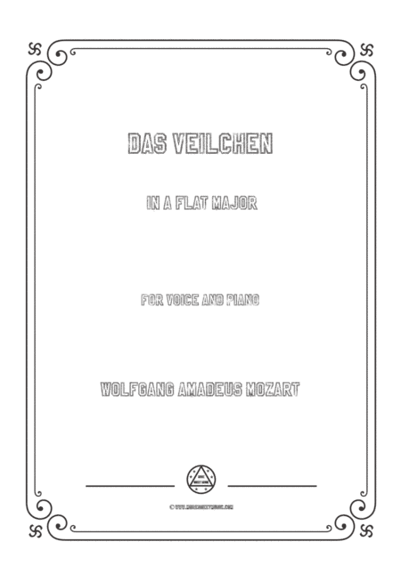 Mozart-Das Veilchen in A flat Major,for Voice and Piano (arr. MSM)