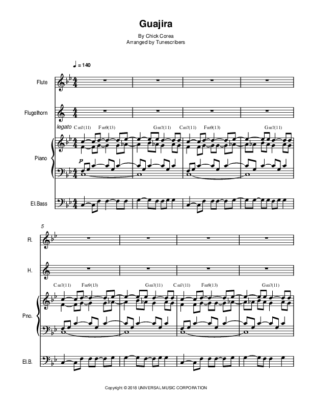 Guajira (arr. Tunescribers)