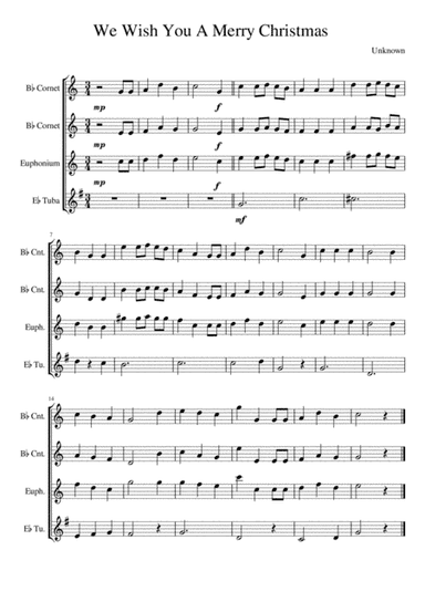 We Wish You A Merry Christmas - Brass Quartet (arr. Kacie J. Rickells)