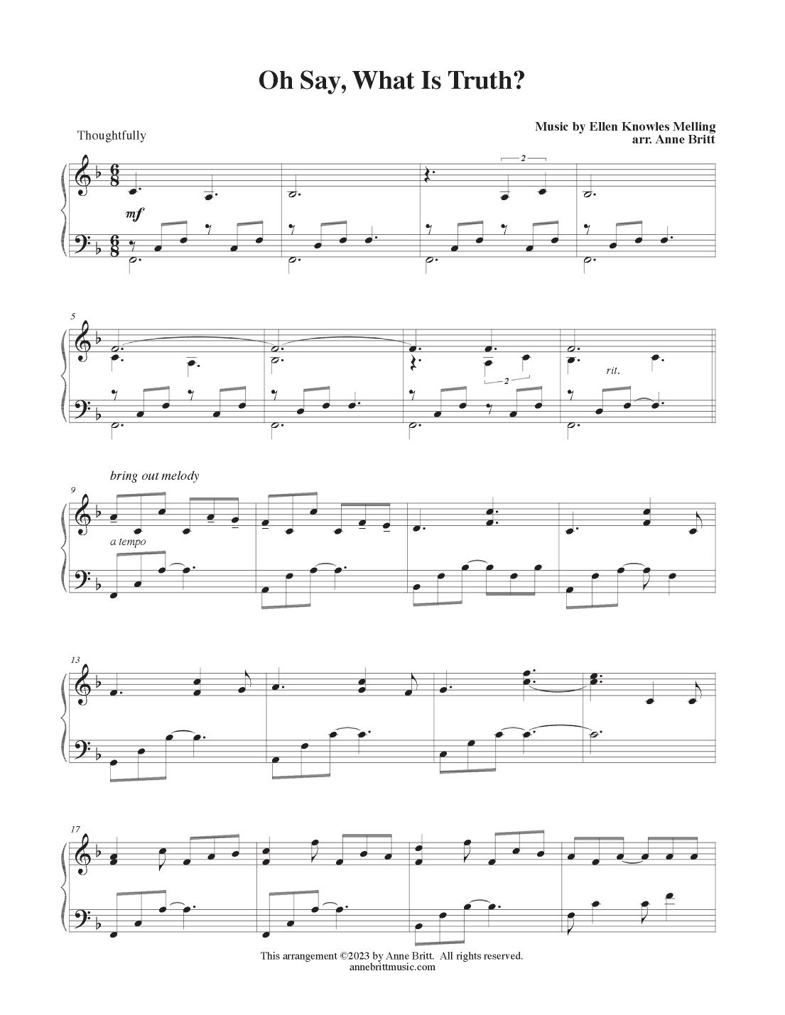 Oh Say, What Is Truth? (arr. Anne Britt)