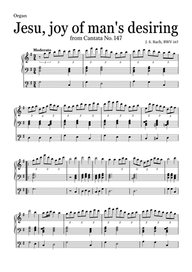 JESU, JOY OF MAN'S DESIRING by Bach - easy version for Organ and chords (arr. Leyandder Trustworthy)