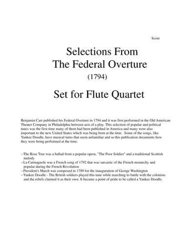 1794! Federal Overture for Flute Quartet (arr. John Gibson)