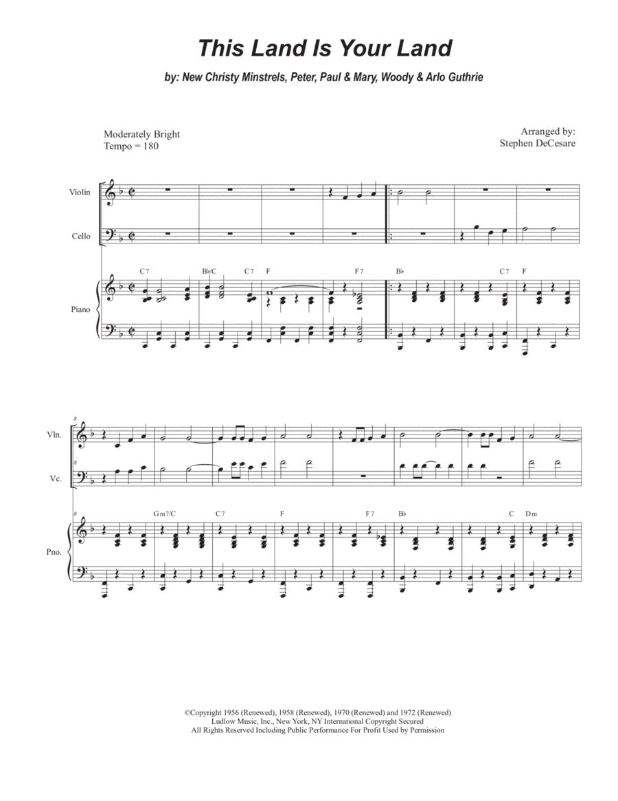 This Land Is Your Land (arr. Stephen DeCesare)