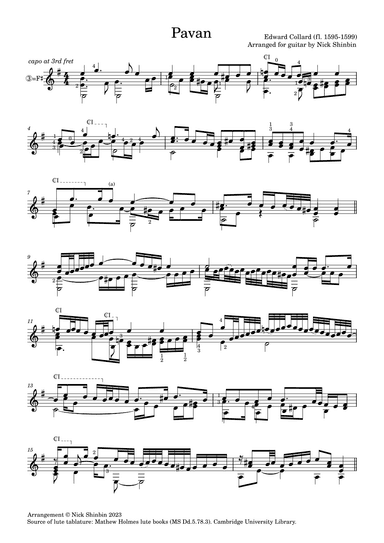 Pavan (Dd.5.78.3) (arr. Nick Shinbin)