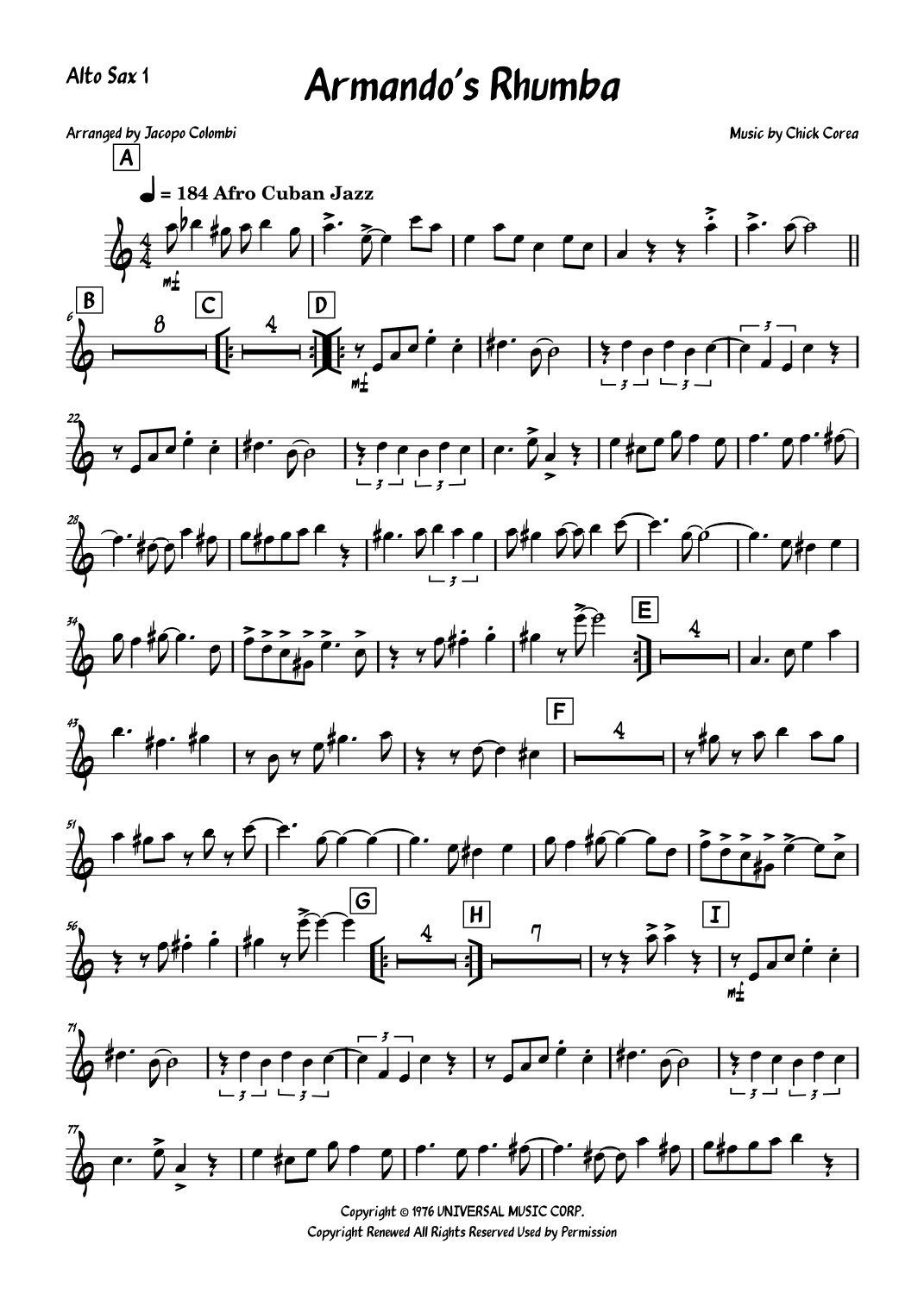 Armando's Rhumba (arr. Jacopo Colombi)