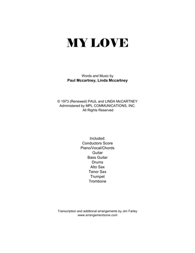 My Love (arr. Jim Farley www.arrangementsone.com)