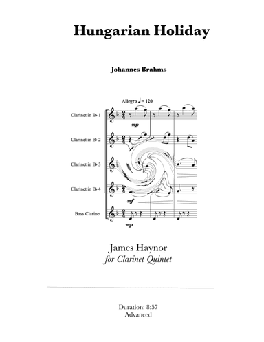 Hungarian Holiday for Clarinet Quintet (arr. James Haynor)