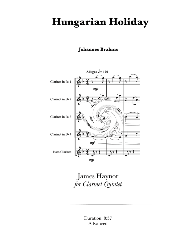 Hungarian Holiday for Clarinet Quintet (arr. James Haynor)