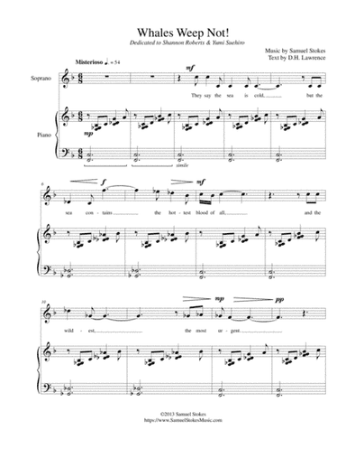 Whales Weep Not! - setting for soprano and piano