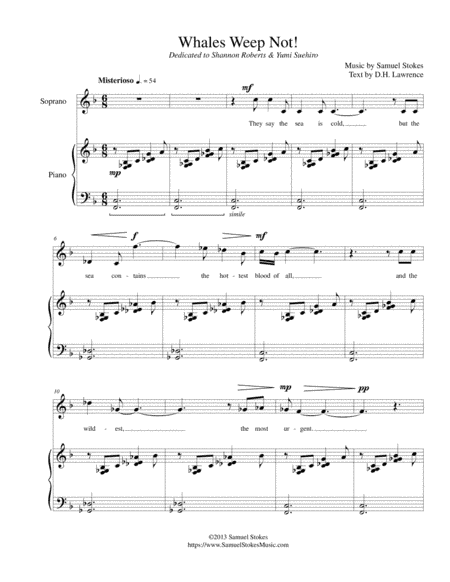 Whales Weep Not! - setting for soprano and piano