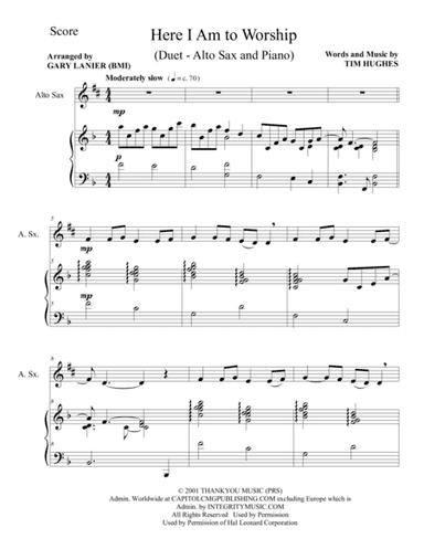 Here I Am To Worship (arr. Gary Lanier)