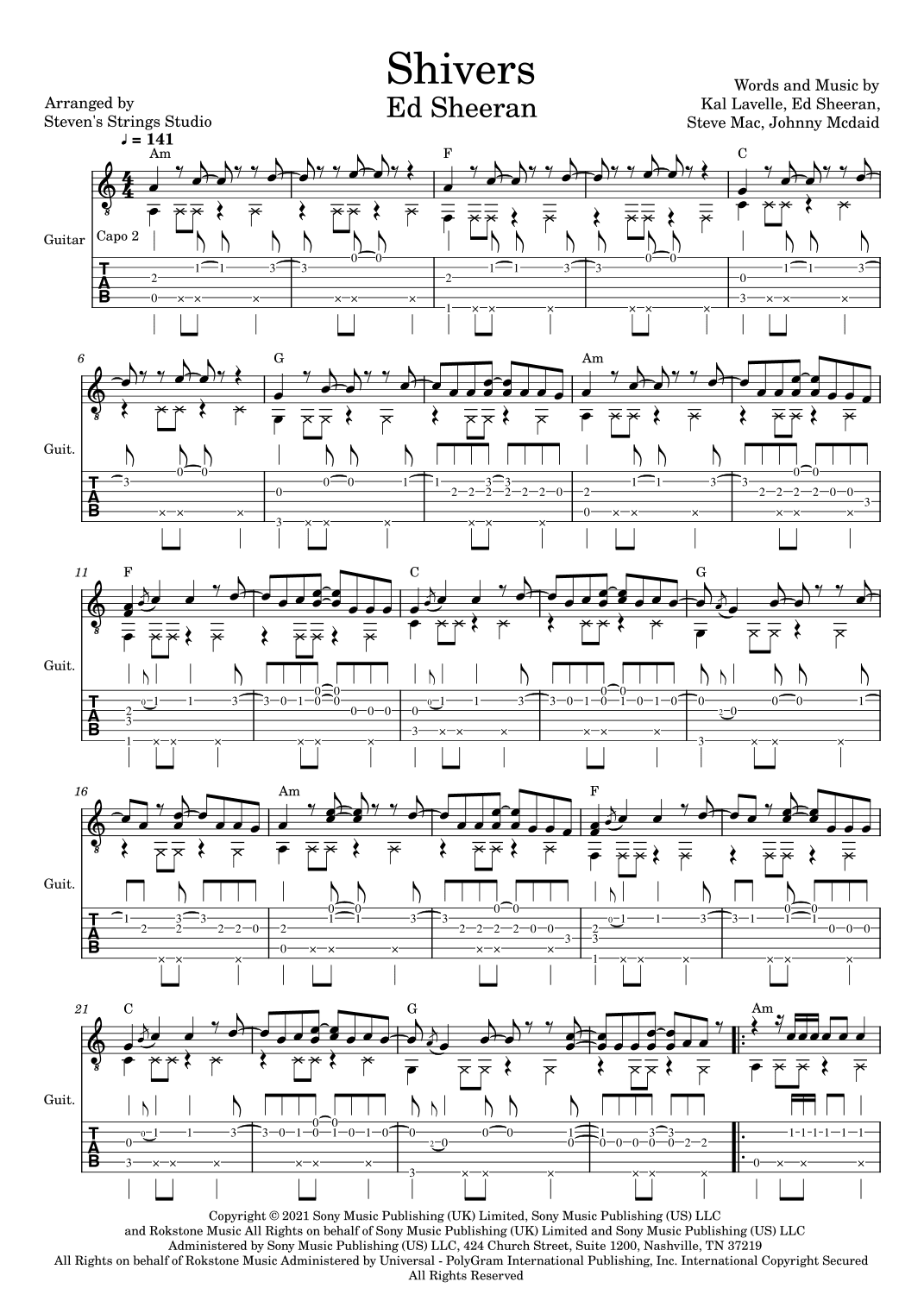 Shivers (arr. Steven's Strings Studio)