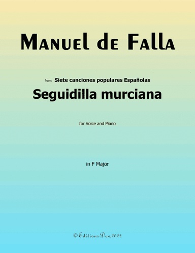 Seguidilla murciana, by Falla, in F Major (arr. Editions Dao)
