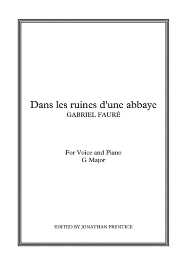 Dans les ruines d'une abbaye (G Major) (arr. Jonathan Prentice)