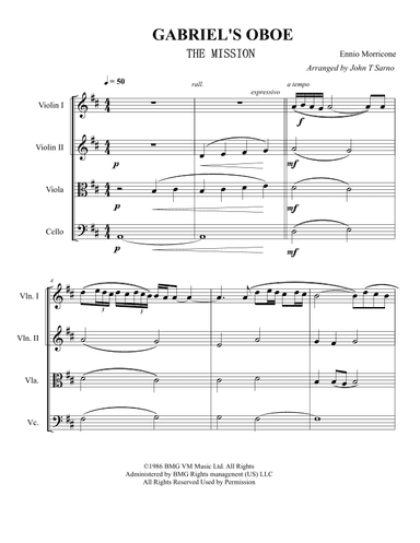 Gabriel's Oboe (arr. John T Sarno)