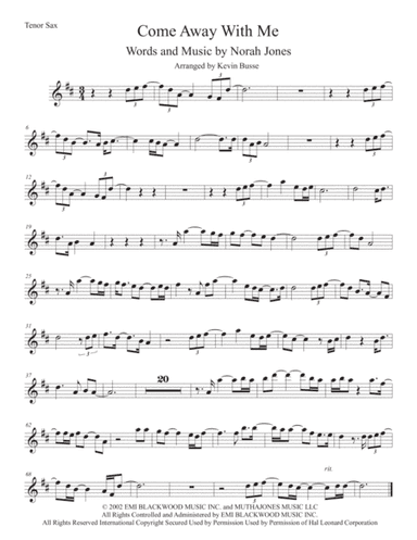 Come Away With Me (arr. Kevin Busse)