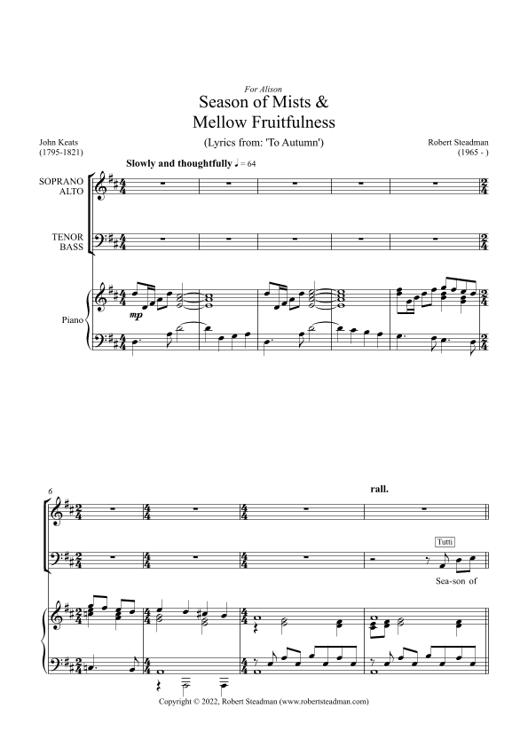 Season of Mists and Mellow Fruitfulness