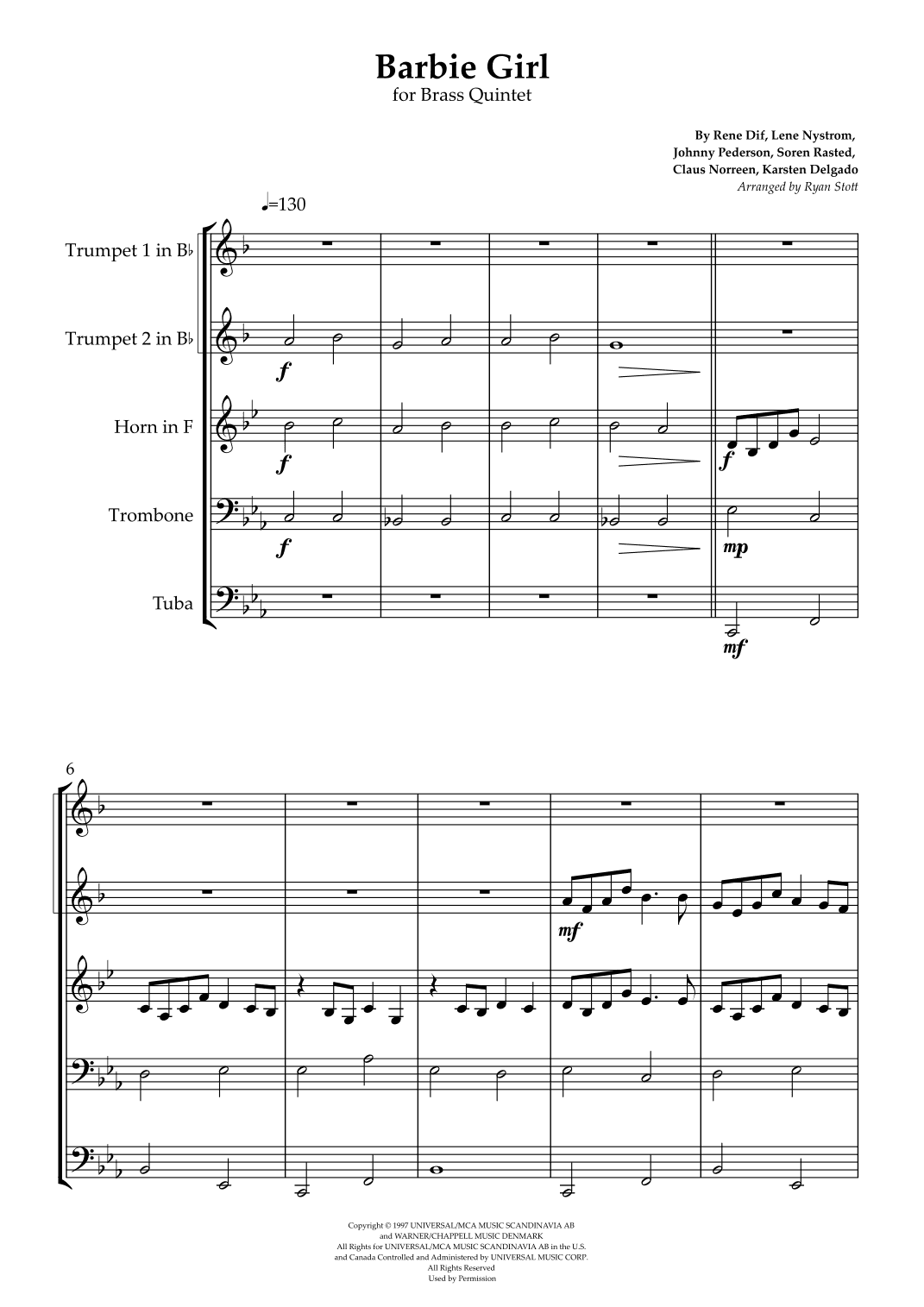 Barbie Girl (arr. Ryan Stott)