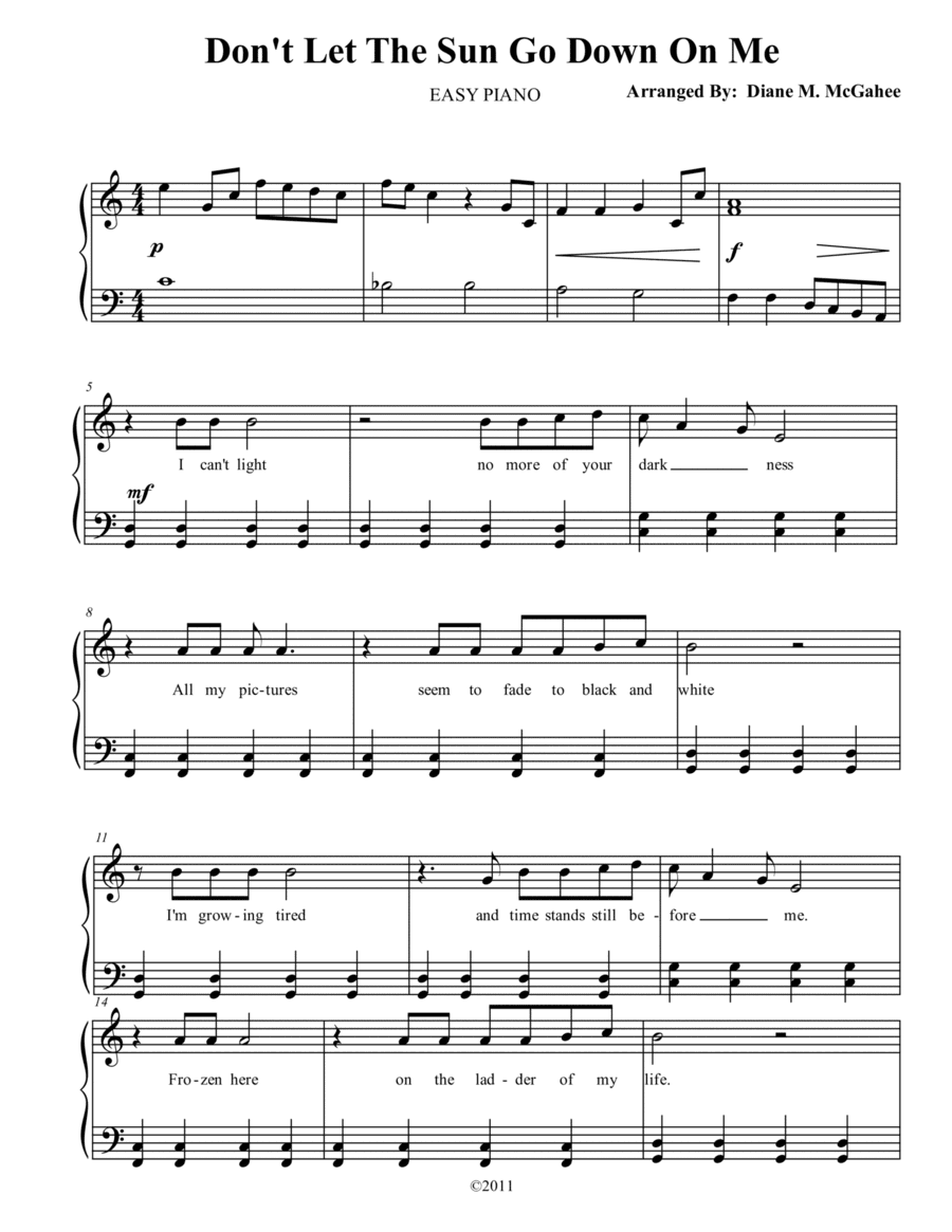 Don't Let The Sun Go Down On Me (arr. Diane M. McGahee)