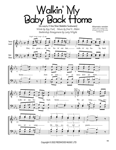 Walking My Baby Back Home (arr. Larry Wright)