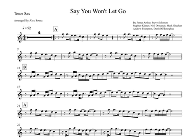 Say You Won't Let Go (arr. Alex Souza)