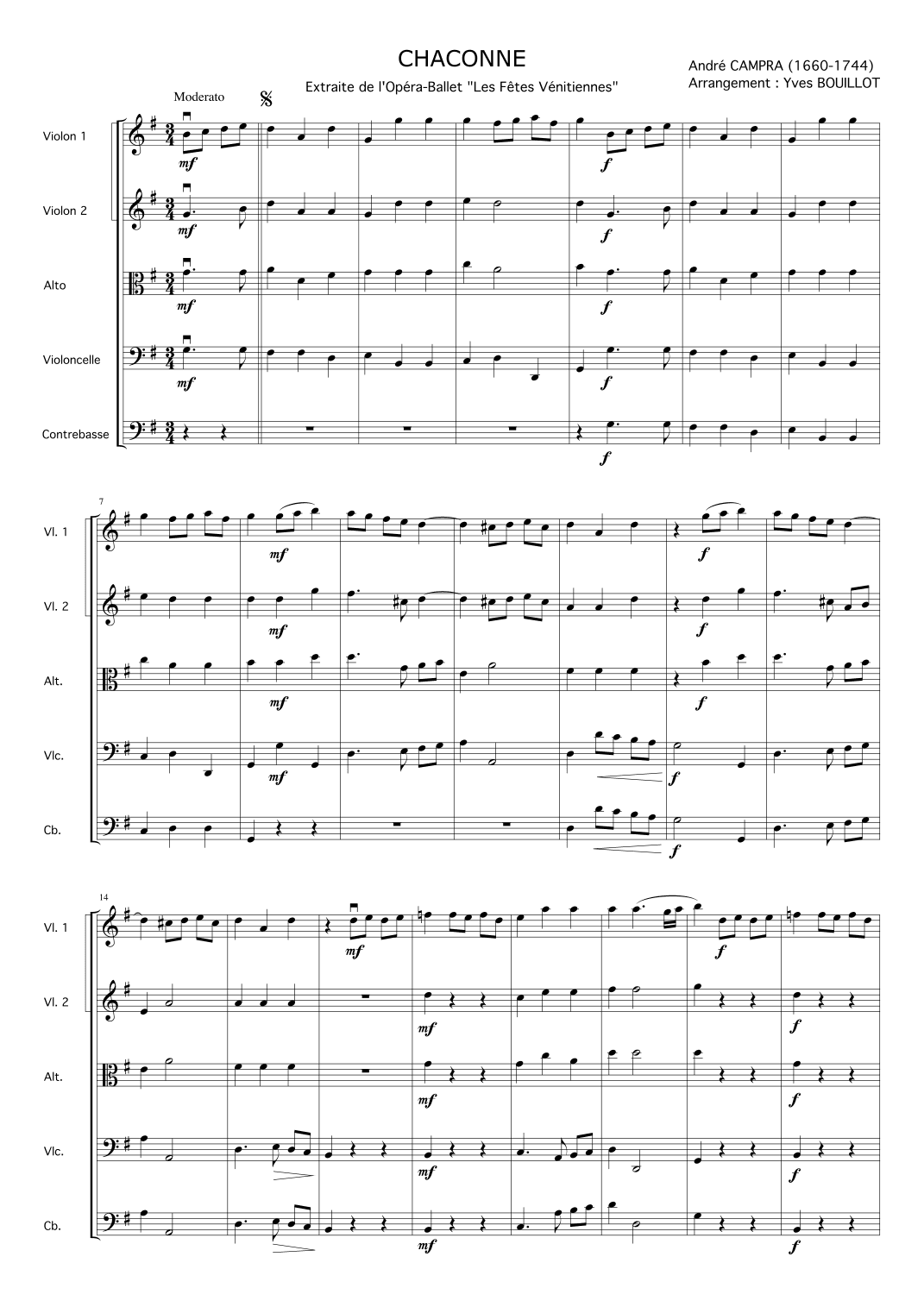 Chaconne from "Fêtes Venitiennes" (arr. Yves Bouillot)