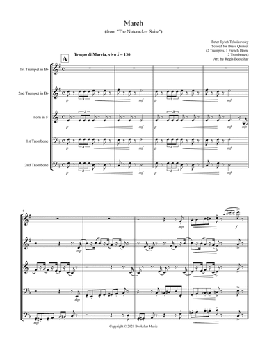 March (from "The Nutcracker Suite") (F) (Brass Quintet - 2 Trp, 1 Hrn, 2 Trb) (arr. Regis Bookshar)