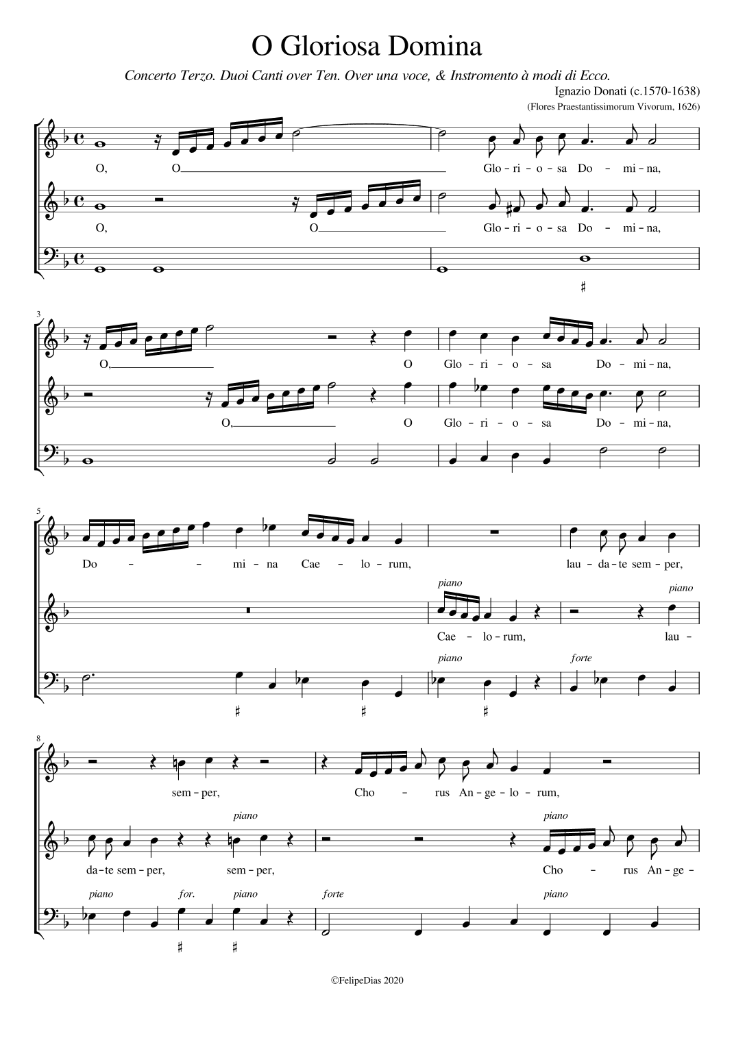 O Gloriosa Domina (arr. Early Music Scores)
