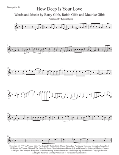 How Deep Is Your Love  from the Motion Picture SATURDAY NIGHT FEVER (arr. Kevin Busse)
