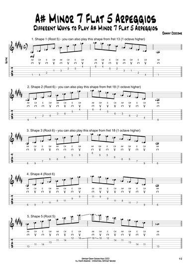 A# Minor 7 Flat 5 Arpeggios (5 Ways to Play)