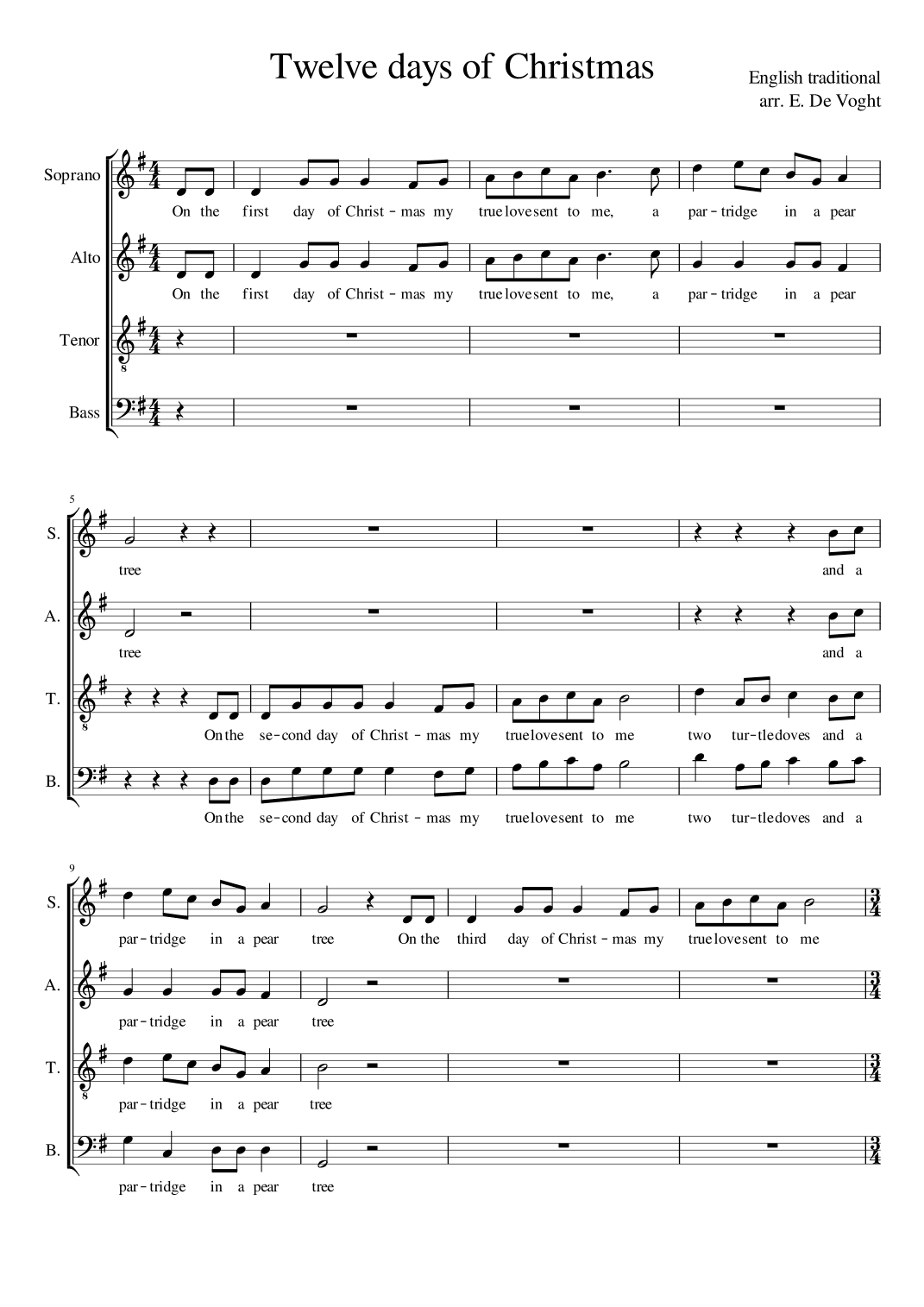 Twelve days of Christmas (arr. Emilie De Voght)