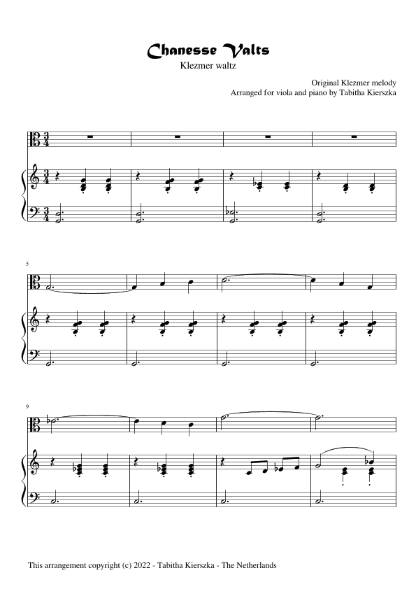 Chanesse Waltz (arr. Tabitha Kierszka)